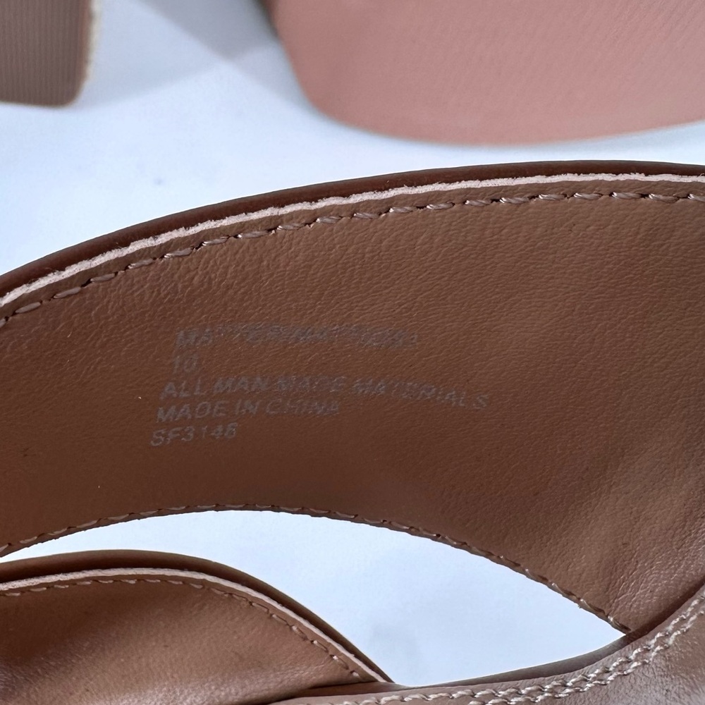 Steve Madden Matter Heeled Platform Sandals in Cognac size 10 New Ankle Strap - Picture 9 of 10